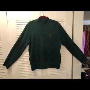 Polo Zipper Pullover Sweater Green